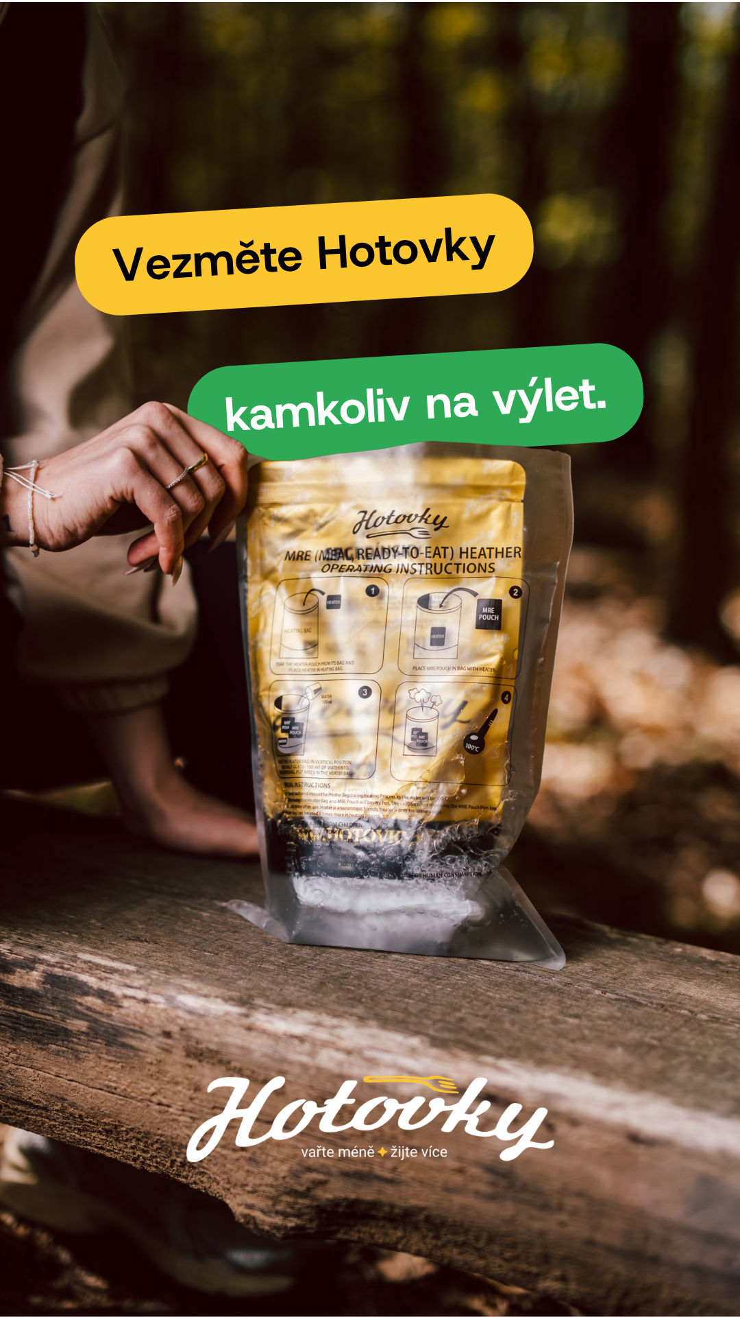 Stories reklama Hotovky v přírodě