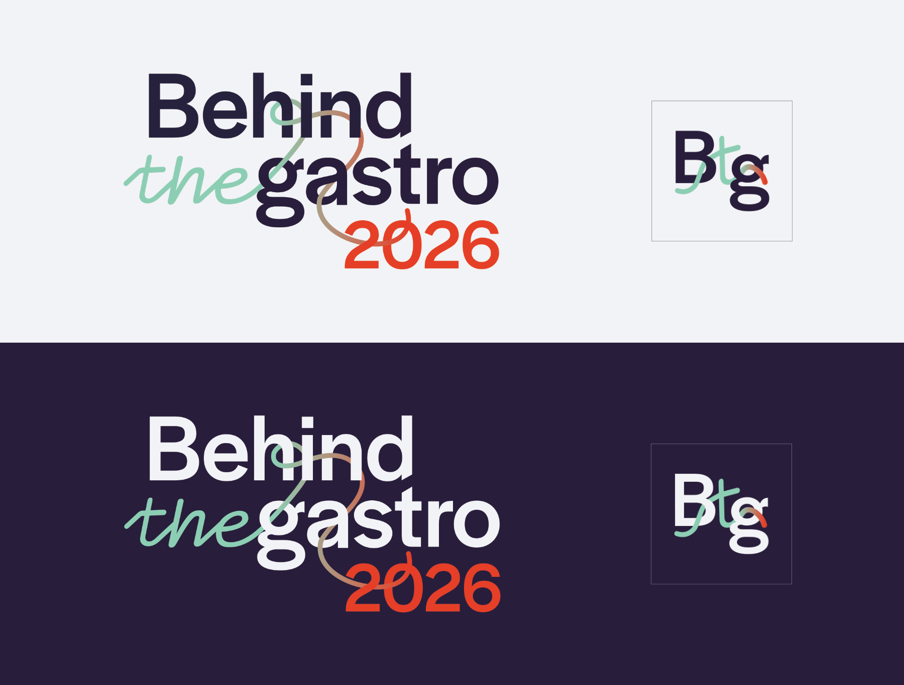 Prezentace loga Behind the Gastro – primární varianta