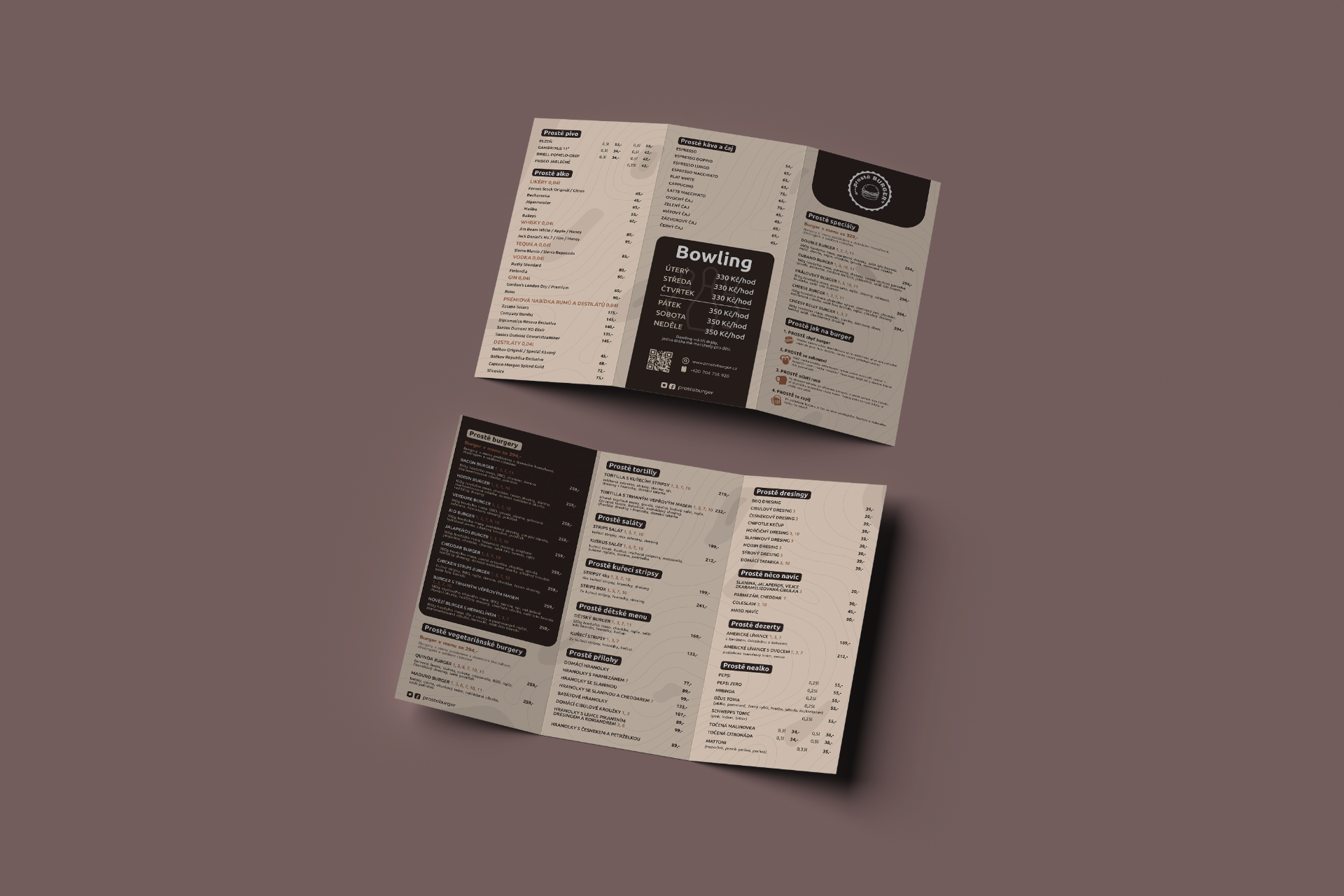 Menu Prostě Burger