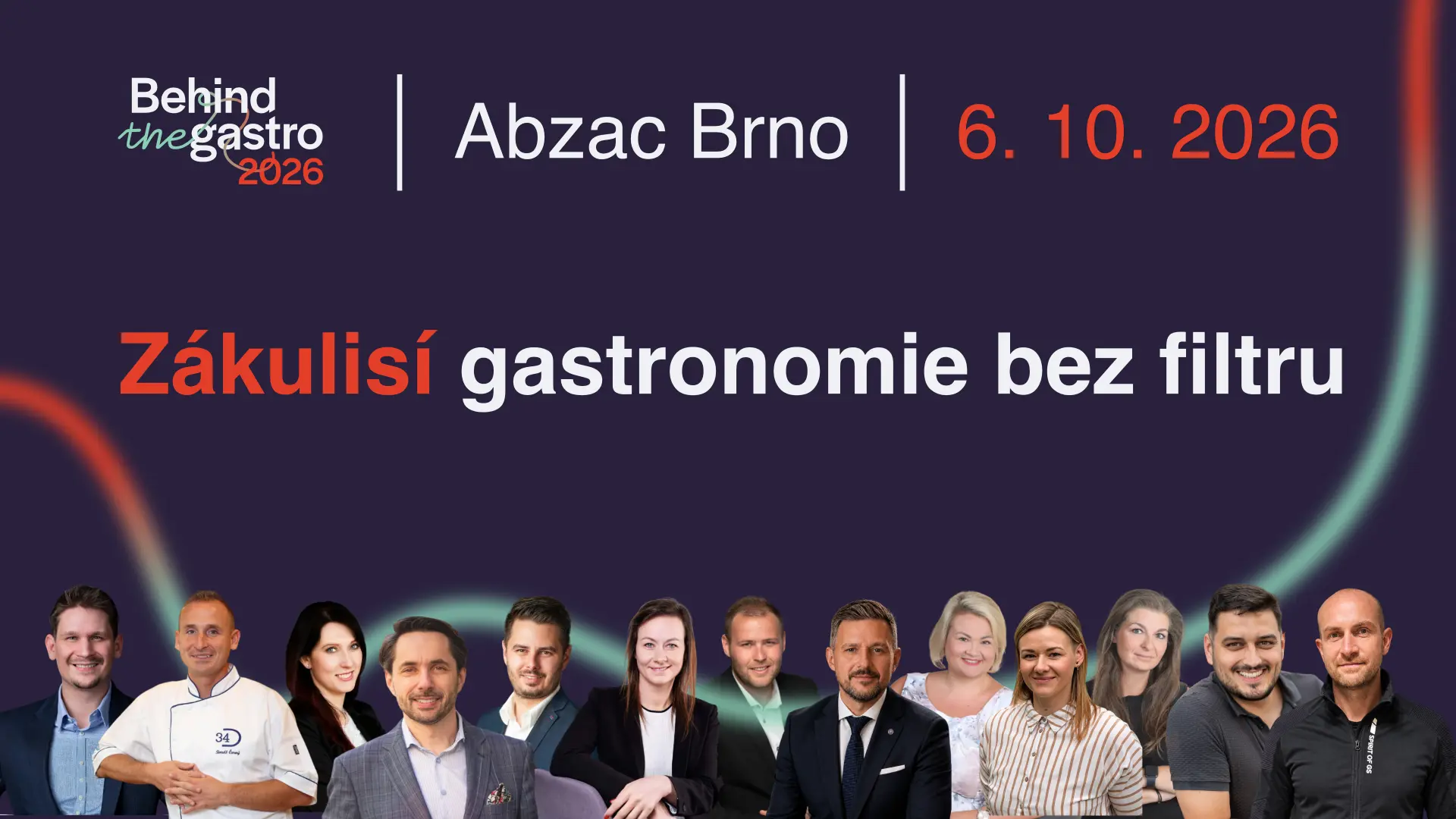 Grafika se všemi řečníky na hlavním plátně